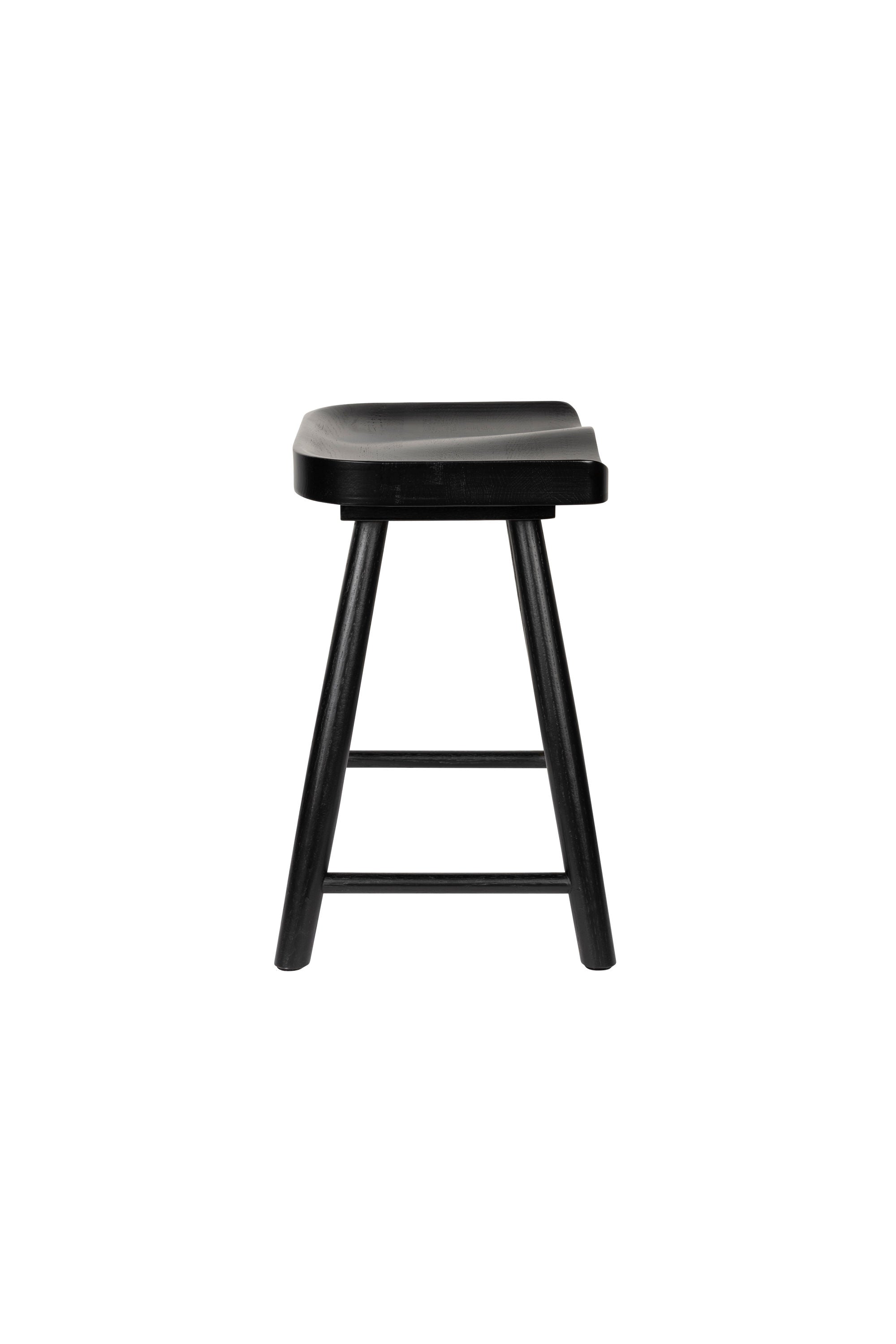Vander Black Oak Wood Low Stool